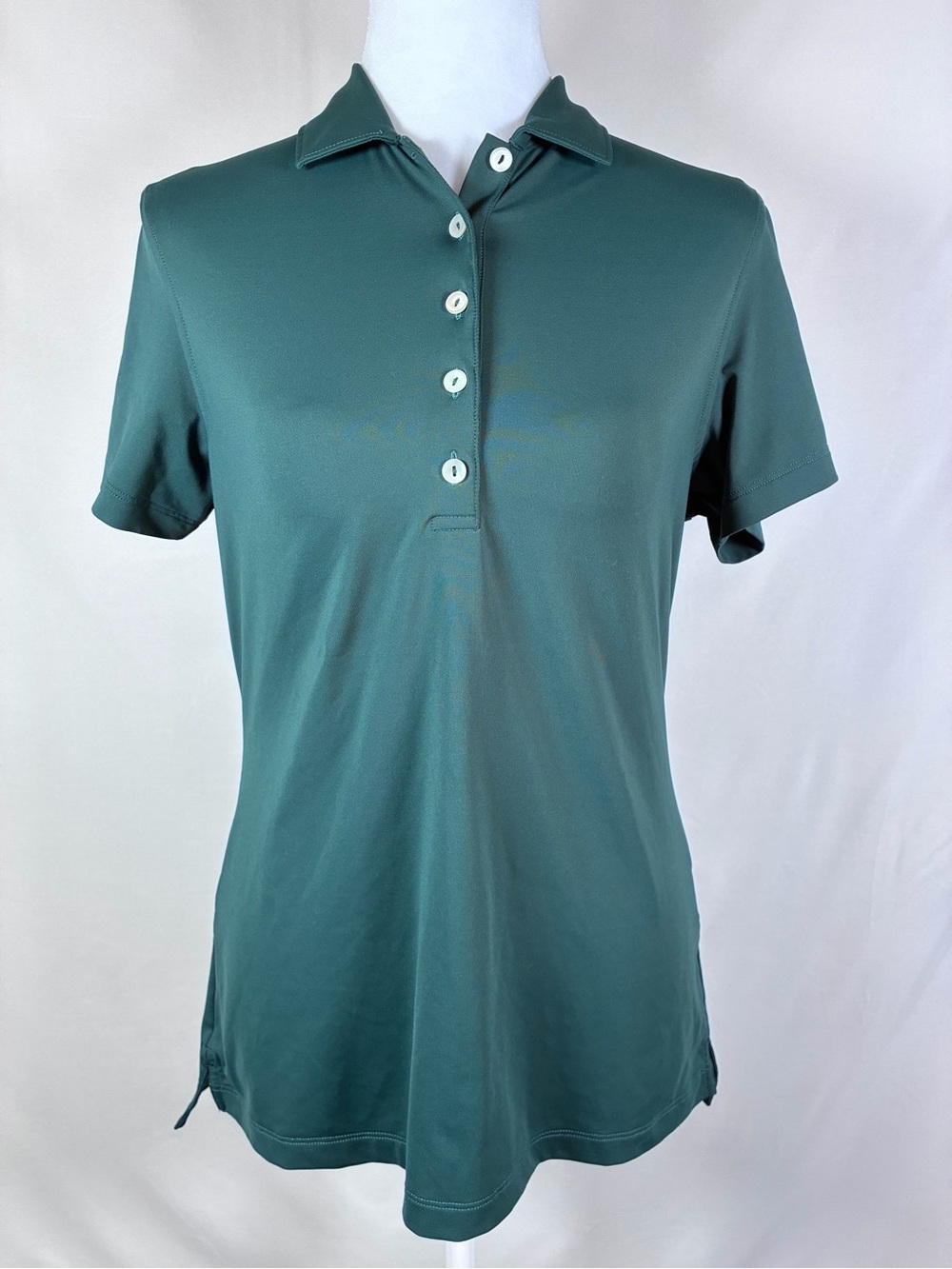 Women’s Peter Millar Short-Sleeve Polo Shirt in Teal Green - Small